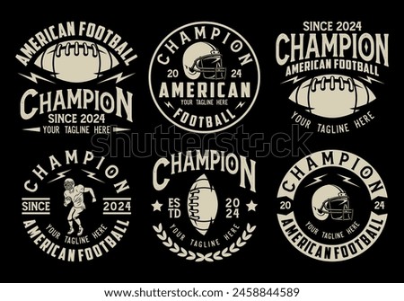 American football logo badges vector bundle. Football logos collection. American football league vintage labels, emblems and design elements