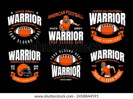 American football logo badges vector bundle. Football logos collection. American football league vintage labels, emblems and design elements