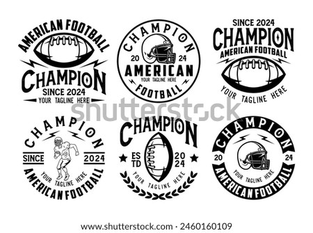 American football logo badges vector bundle. Football logos collection. American football league vintage labels, emblems and design elements