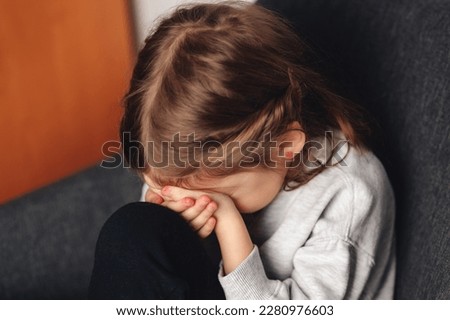 Similar – Image, Stock Photo Little girl is crying.