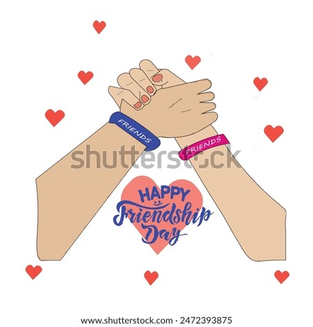 International Friendship Day vector. Friends Hand with Friendship Band. Friends Forever. 30 July.