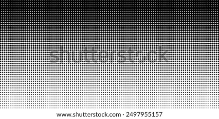 Halftone gradient. Dotted gradient, smooth dots spraying and halftones dot background seamless horizontal geometric pattern vector template set