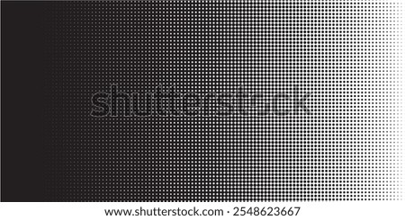 Halftone gradient. Dotted gradient, smooth dots spraying and halftones dot background seamless horizontal geometric pattern vector template set. dots vector