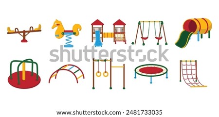 Children Playground Vector Element Set