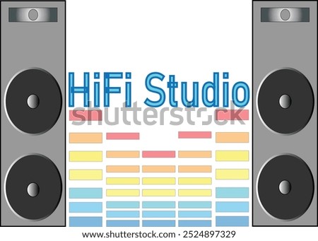 Hi-Fi Studio Logo Design Illustration: Suitable as a Brand Name for Any Music Recording Studio.