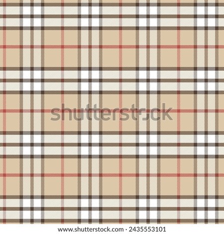 Burberry Plaid Pattern for fabrics prints,  textile, backgrounds. British Scottish Seamless Vector Pattern