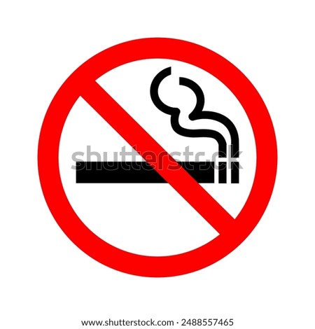 No smoking icon symbol for restaurant, room, public places. isolated cigarette prohibition sign.  