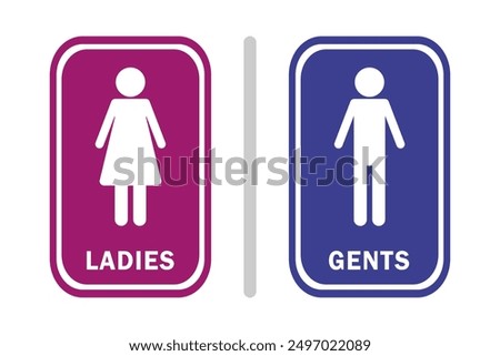 ladies and gents icons. isolated ladies gents vector signs for restroom, parks, toilet, room and other public places.