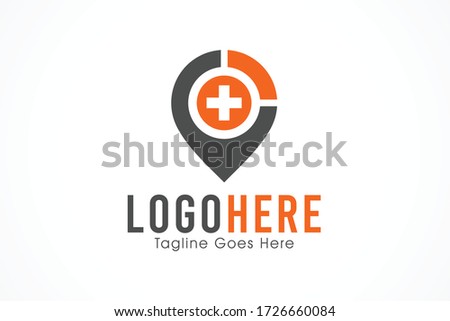 medical health location mark vector icon