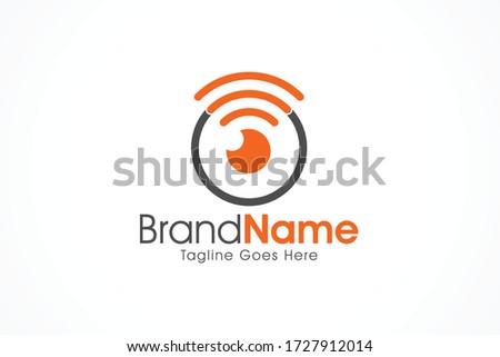 camera signal wave vector logo template