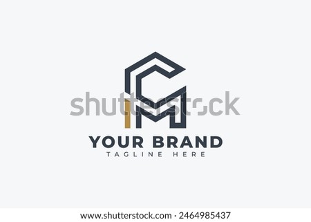 Hexagonal Letter C and M Logo Set. Usable for Business, Usable for Business, Building and Technology Logos. Flat Vector Logo Design Template Element.