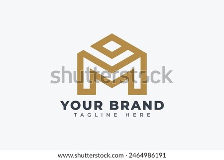hexagon letter m Logo. Usable for Business, cube box logos. Flat Vector Logo Design Template Element.