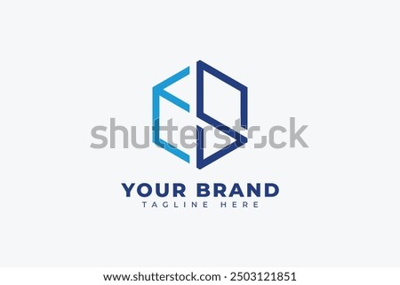 Hexagon letter E S Vector logo Design Template