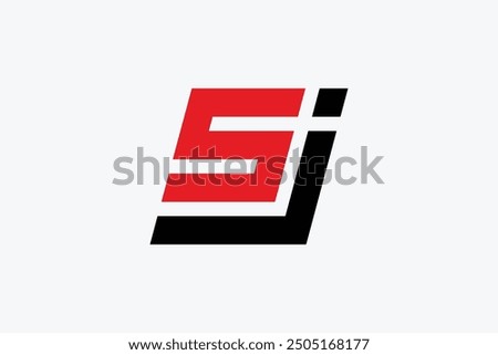 Square Letter S J Logo Design Element