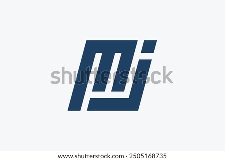 Square initial Letter M and j Logo Design Template