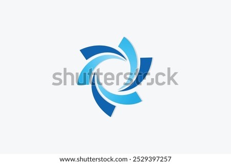 Abstract rotating Triple Abstract Spin Wave Logo Design Template