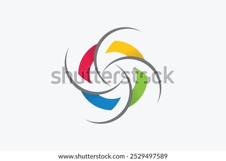 Spinning Abstract Shape Flat Vector Logo Element