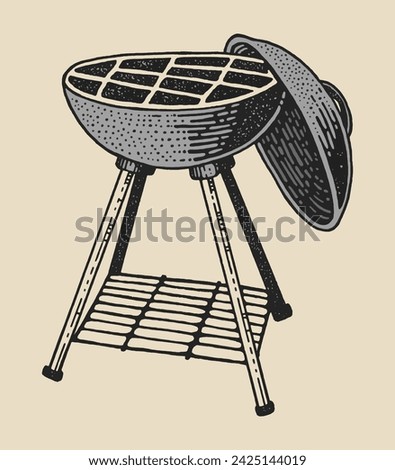 Barbeque grill. Hand drawing illustration