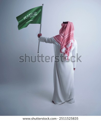 Similar – Image, Stock Photo Arabian man in blue clothes walking on a desert dune.