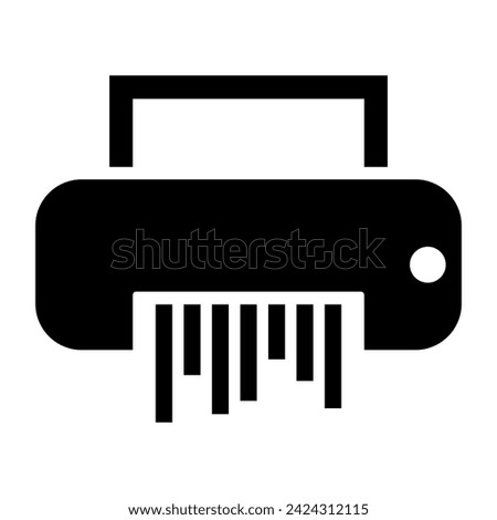Paper Shredder Thin Line Vector Icon Isolated on the White Background. Shredder machine outline and filled vector sign. Document destruction. Paper Shredder Machine Vector Illustration.