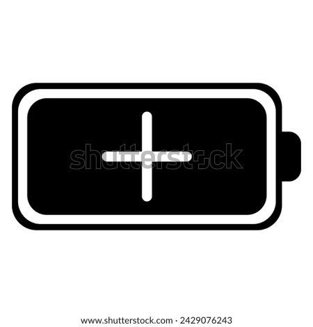 Battery saver icon isolated of flat style design. Energy saver battery illustration black icon vector design.