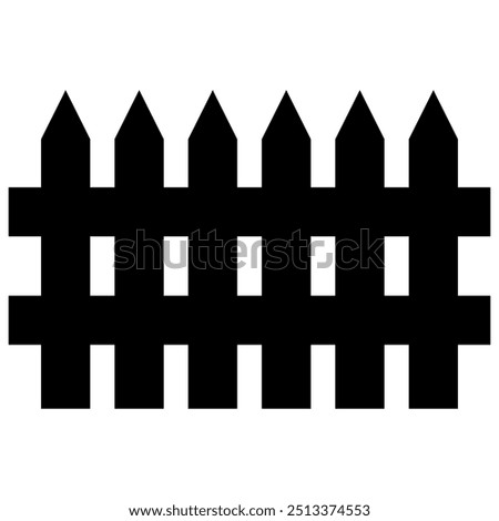 Fence isolated on white. Fence Icon In Flat Style Vector. Sketch fence silhouette. Home or house wood fence icon symbol. Boundary icon.