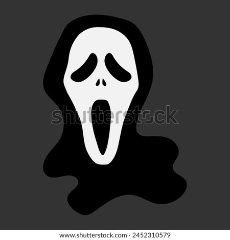 Head scream, scream, face, movie mask, for halloween, vector illustration, 10EPS