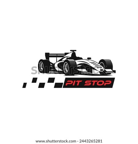 F1 racing car icon logo transport jet sport racing car symbol concept art pit crew stop isolated vector design black shell template oil turbo jet hybrid power black background race single seat