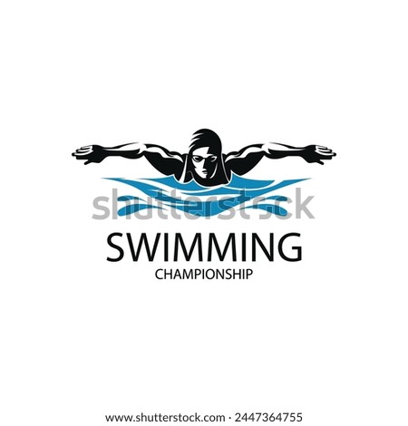 The perfect logo is suitable for use for businesses related to swimming
