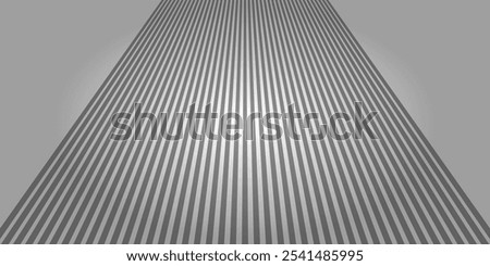 Straight Lines in Diminishing Perspective. Shiny steel surface with slots. converging lines graphic element. Abstract Textured Background. EPS Vector