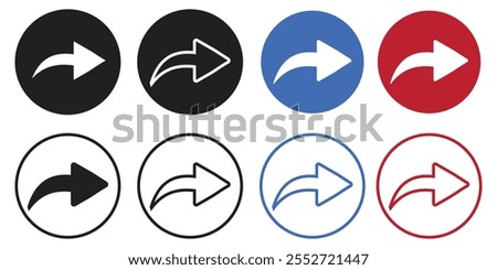 Forward icon line art vector logo set. Arrow collection. EPS Vector Illustration