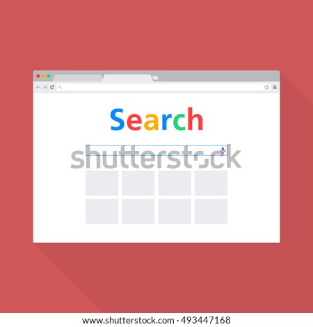New Tab browser search. Window browser search. Simple, flat style. Graphic vector illustration.