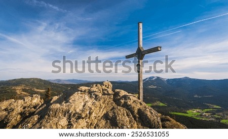 Similar – Image, Stock Photo Rocky mountain ridge during sunset