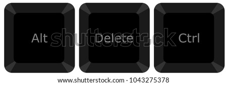Three buttons for fix computer hanging problem,vector illustration