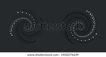 Modern abstract background. Halftone dots in circle form. Round logo, design element or icon. Vector dotted frame