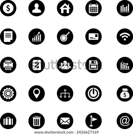 Illustration-Black filled business icons, a stylish and modern design in high-quality eps. Perfect for digital and print media.
