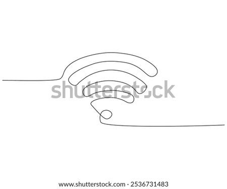 Continuous one line drawing of Wi-Fi signal. One line drawing illustration of internet signal hotspot. Internet, network, wireless concept line art. Editable outline