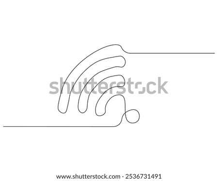 Continuous one line drawing of Wi-Fi signal. One line drawing illustration of internet signal hotspot. Internet, network, wireless concept line art. Editable outline