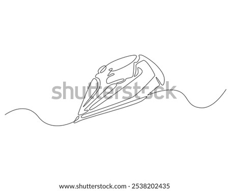 Continuous one line drawing of iron. One line drawing illustration of modern iron laundry. Home appliances concept single line. Editable outline