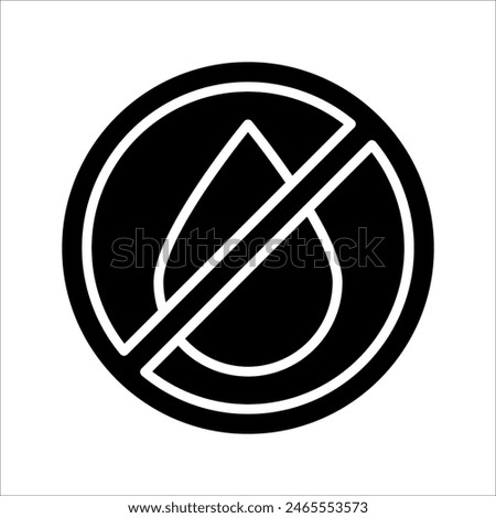Drop slash, No water, No humidity, Water drought concept vector icon in line style design for website design, app, UI, isolated on white background. 