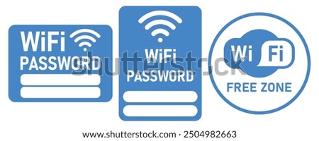 Wifi sign template, set. Simple design glyph signs.