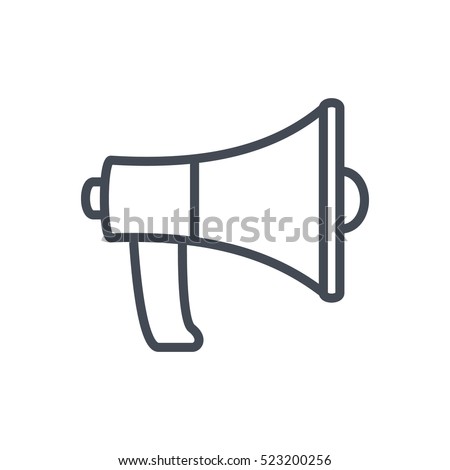 Seo Business Web Outlined Line Icon Vector Megaphone