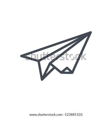 Start Up Business Outlined Line Vector Icon Paper Plane