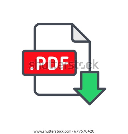 File type format download colored icon pdf