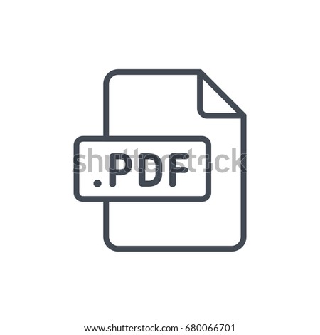 File Format Document Type Icon line pdf