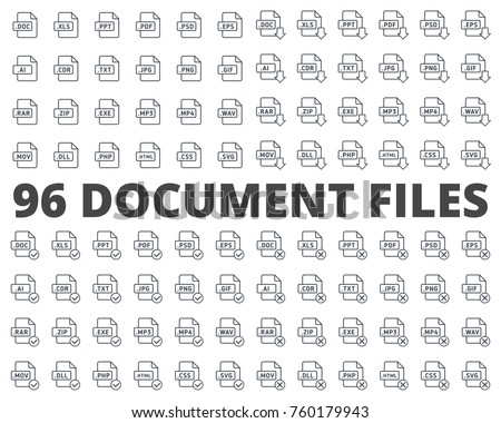 Document Format File line outlined download accepted