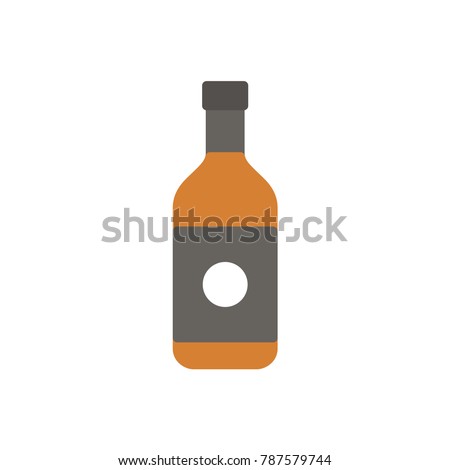 Whiskey bottle beverage flat icon