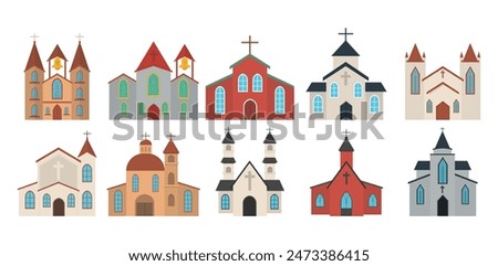 Church Element Illustration Collection Set