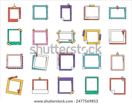 Polaroid Frame Doodle Set Collection