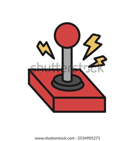 Video Game Hardware Doodle Illustration - Classic Joystick